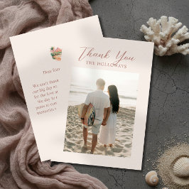 Tropical Sunset Island Watercolor Wedding Photo Tack Kort