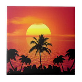 Tropical Sunset Kakelplatta