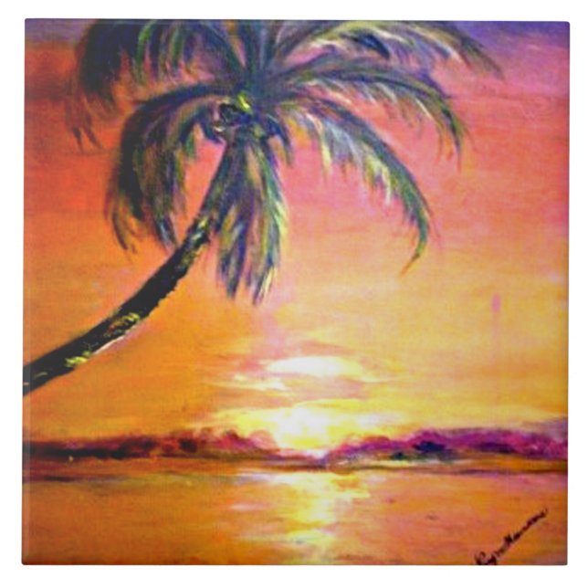 Tropical Sunset Kakelplatta (Framsidan)