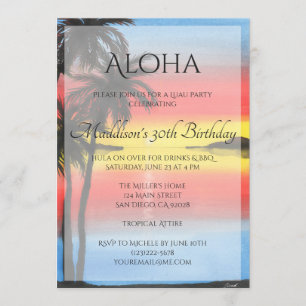 Tropical Sunset Luau-inbjudan Inbjudningar