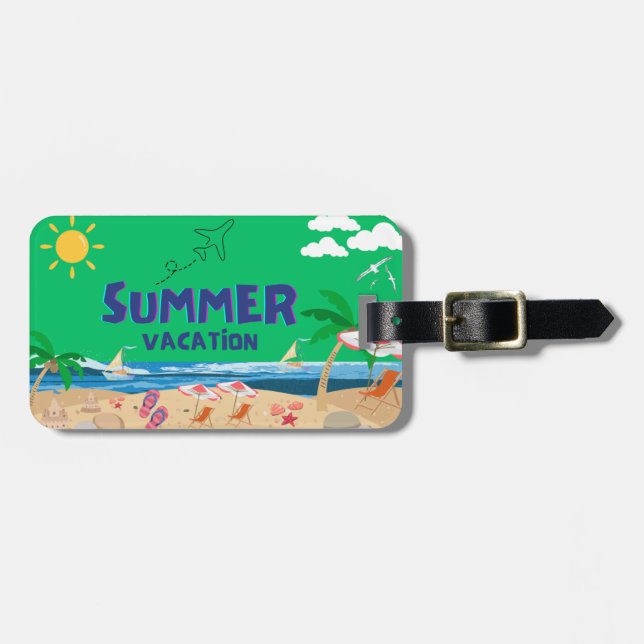 Tropical Sunset Luggage Tag Bagagebricka (Horisontell Framsida)