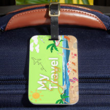 Tropical Sunset Luggage Tag