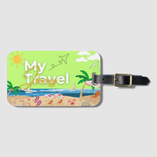 Tropical Sunset Luggage Tag Bagagebricka (Framsida horisontal)