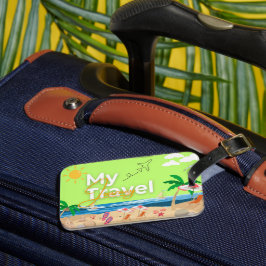 Tropical Sunset Luggage Tag Bagagebricka