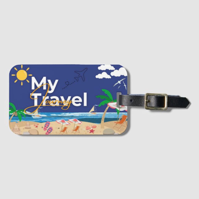 Tropical Sunset Luggage Tag Bagagebricka (Framsida horisontal)