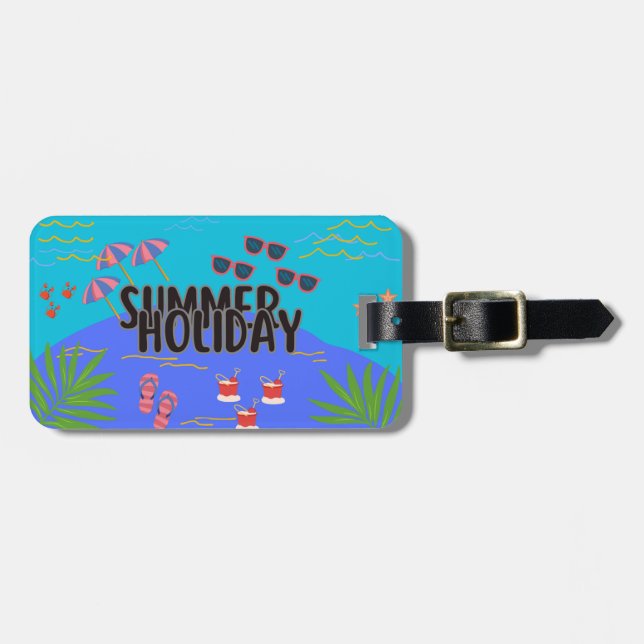 Tropical Sunset Luggage Tag Bagagebricka (Horisontell Framsida)