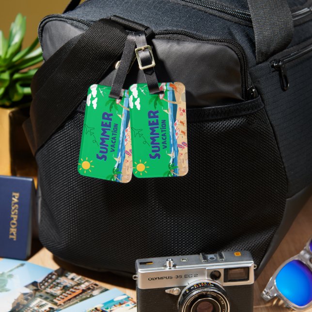 Tropical Sunset Luggage Tag Bagagebricka (Fram & Baksida)