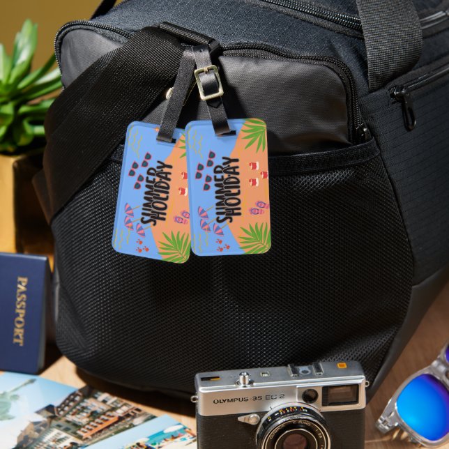 Tropical Sunset Luggage Tag Bagagebricka (Fram & Baksida)