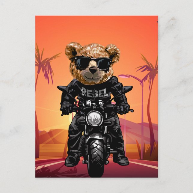 Tropical Sunset Motorcycle Ride Vykort (Framsida)