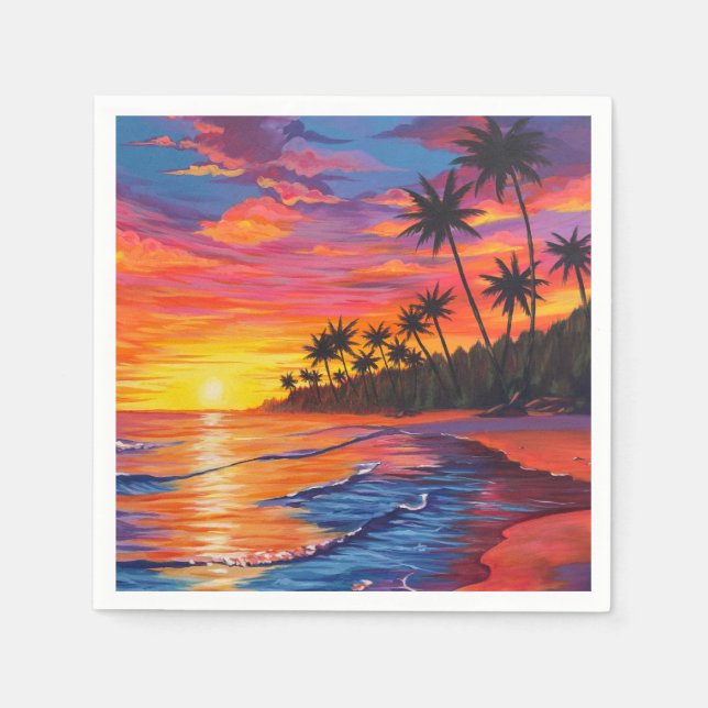 Tropical Sunset Napkins Pappersservett (Framsidan)