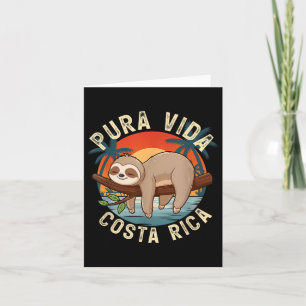 Tropical Sunset Nature Sloth Costa Rica Pura Vida Kort