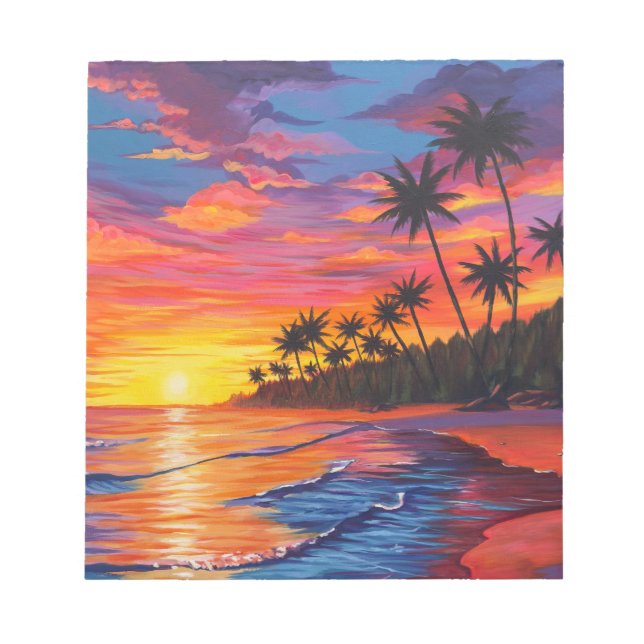 Tropical Sunset Notepad Anteckningsblock (Framsida)