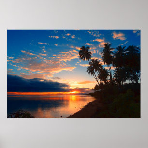 Tropical Sunset på Hawaiian Poster