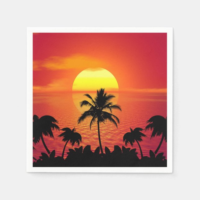 Tropical Sunset Pappersservett (Framsidan)