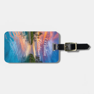 Tropical Sunset Paradise Personlig Bagagebricka
