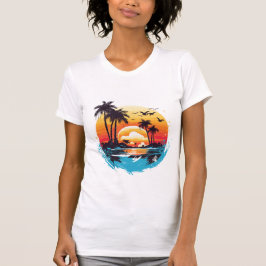 Tropical Sunset Paradise T Shirt