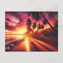 Tropical Sunset Paradise - vykort