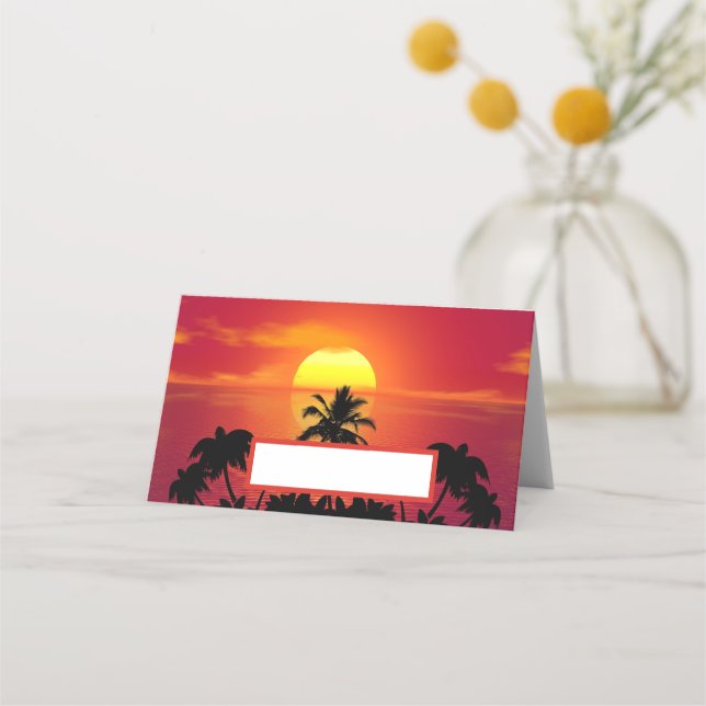 Tropical Sunset Placeringskort (Framsida)