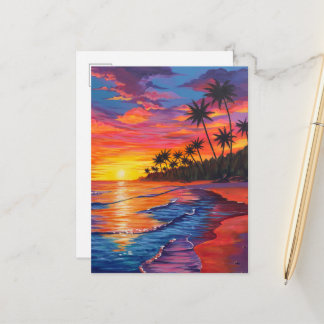 Tropical Sunset Postcard Vykort