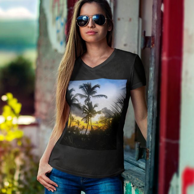 Tropical Sunset Print T-shirt (Skapare uppladdad)