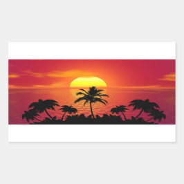 Tropical Sunset Rektangulärt Klistermärke
