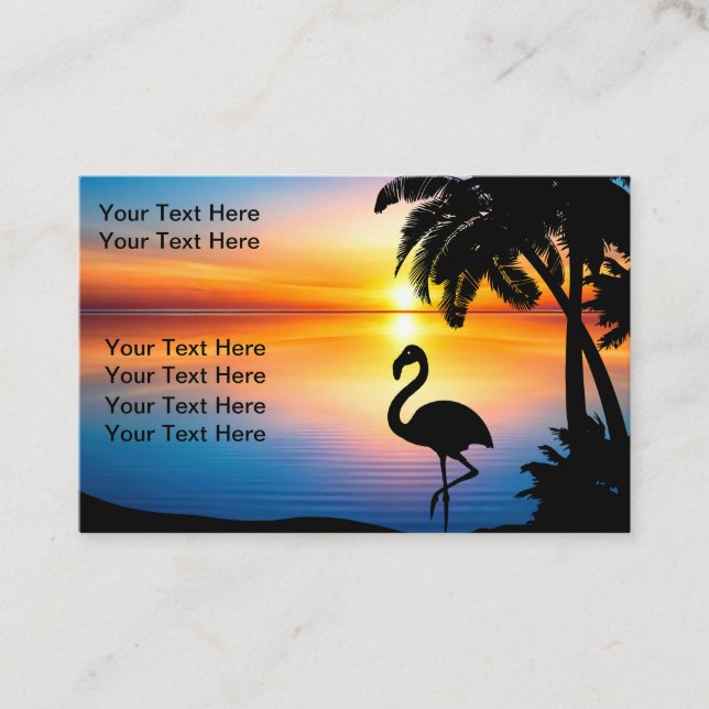 Tropical Sunset Scenic Business Cards Design Visitkort (Framsida)