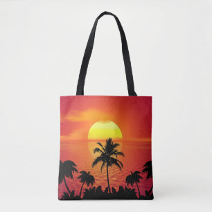 TROPICAL SUNSET Shoulder Tote Tygkasse