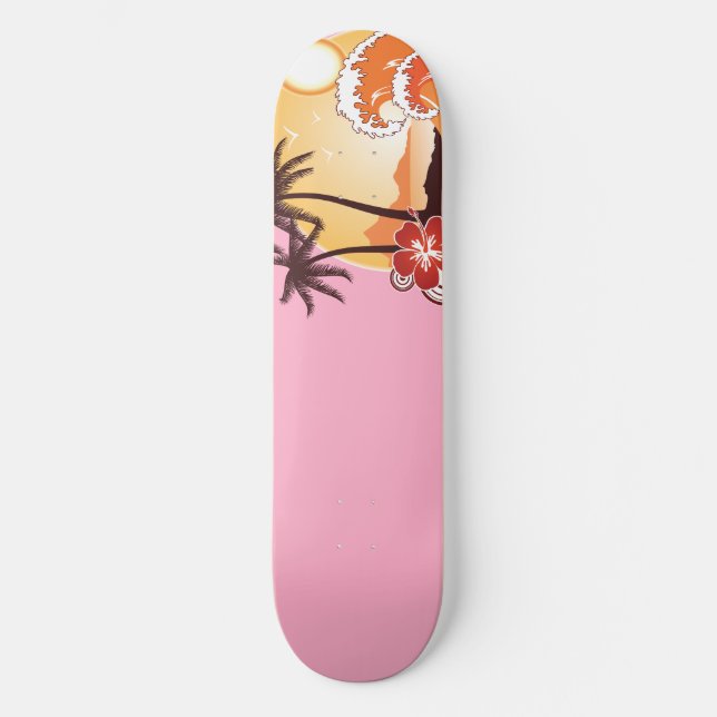Tropical Sunset Skateboard Bräda 21,5 Cm (Framsida)