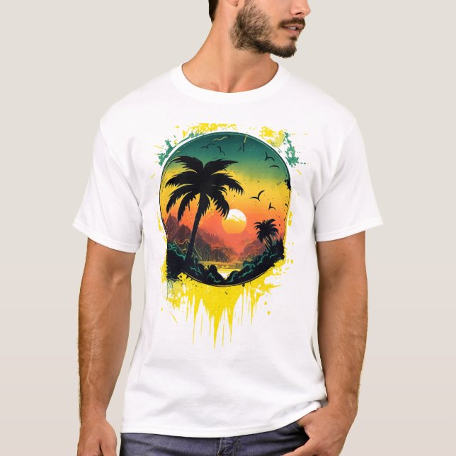 Tropical Sunset Splash Tee (Framsida)