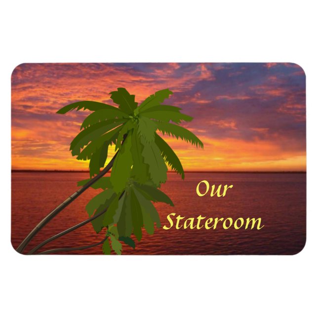 Tropical Sunset Stateroom Door Marker Magnet (Horisontell)