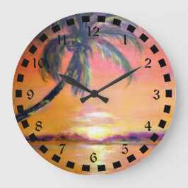 Tropical Sunset Stor Klocka