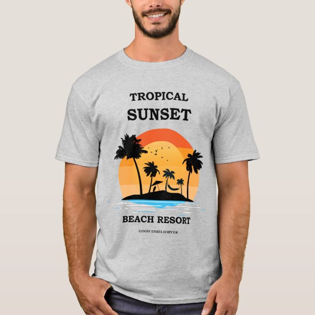 Tropical Sunset T Shirt (Framsida)