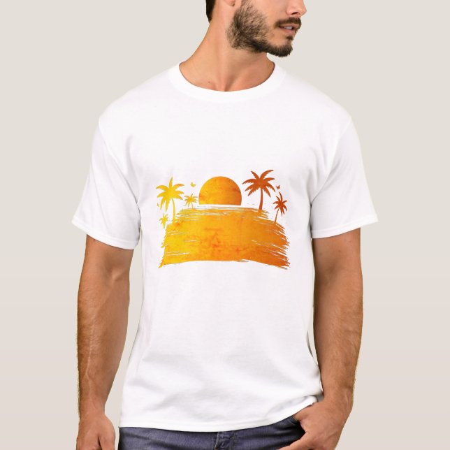 Tropical Sunset T Shirt (Framsida)