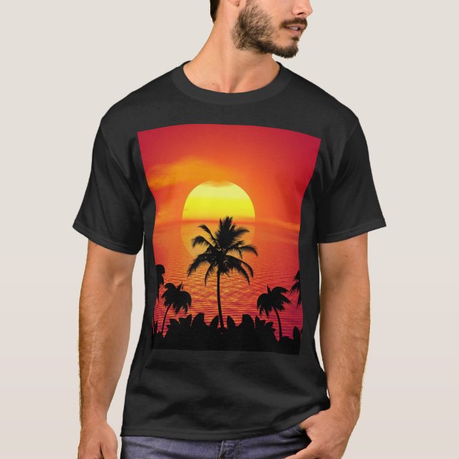 Tropical Sunset T Shirt (Framsida)
