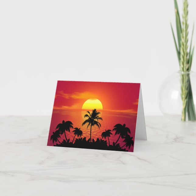 Tropical Sunset Tack Kort (Framsida)