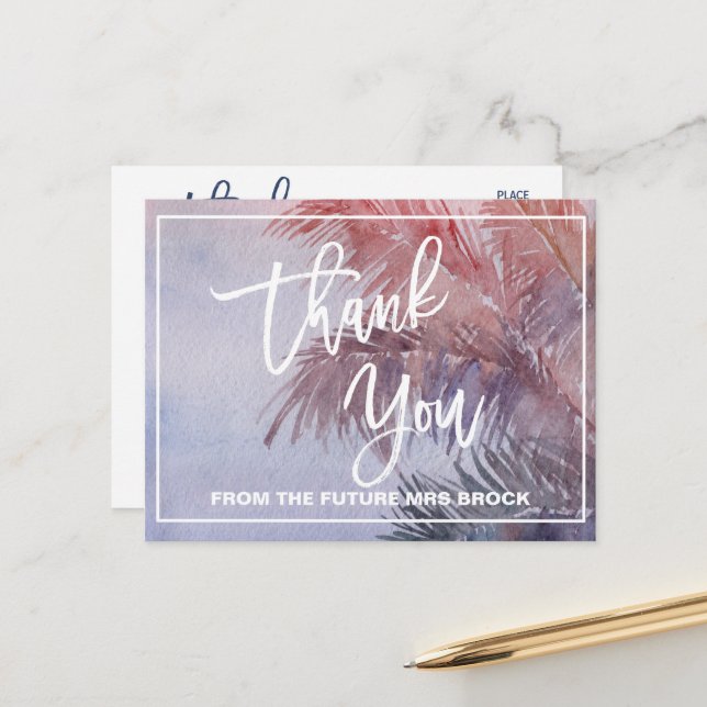 Tropical Sunset Tack Vykort (Fram/Back In Situ)