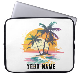 Tropical Sunset Vibes - Handflatan Träd & Beach De Laptop Fodral