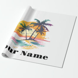 Tropical Sunset Vibes - Handflatan Träd & Beach De Presentpapper