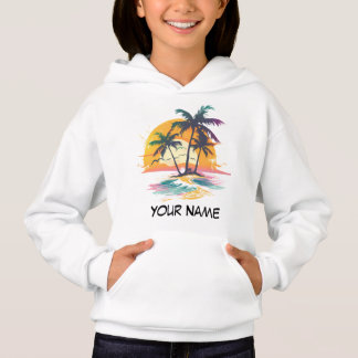 Tropical Sunset Vibes - Handflatan Träd & Beach De T Shirt