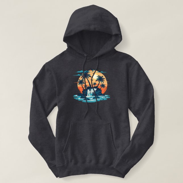 Tropical Sunset Waterfall Graphic T-Shirt (Design framsida)