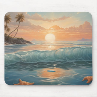 Tropical Sunset Wave- Ocean Serenity vid ditt skri Musmatta