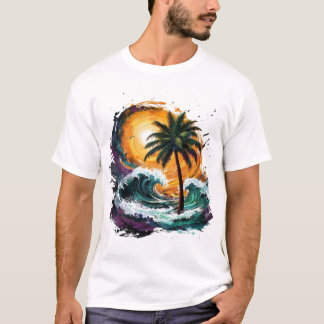 Tropical Sunset Wave T-Shirt