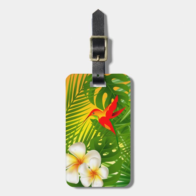 Tropical Sunshine med en liten Hummingbird Bagagebricka (Vertikal Framsida)
