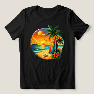 Tropical Surf Paradis Kvinnors Solnedgångs-T-Shirt T Shirt