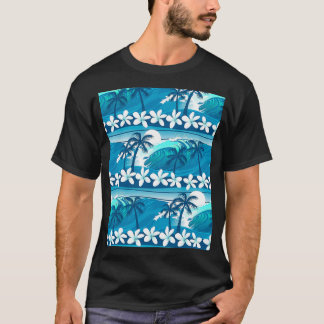 Tropical surf wave with palm trees Graphic T Shirt
