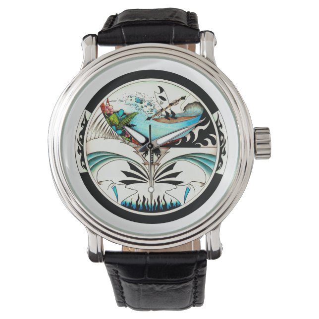 Tropical Surfa Mandala Armbandsur (Framsida)