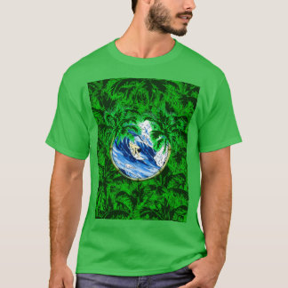 Tropical Surfer Graphic T Shirt