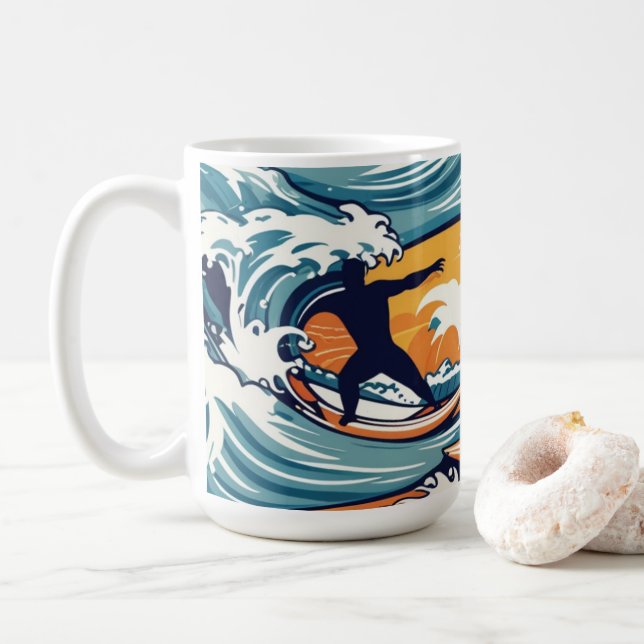 Tropical Surfer Kaffemugg (Med munk)