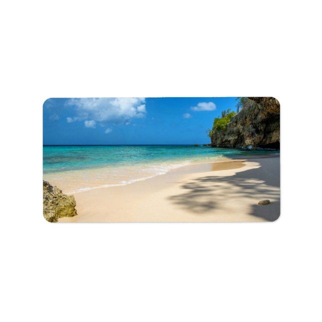 Tropical Tahiti Sandy Island Beach Adressetikett (Framsidan)