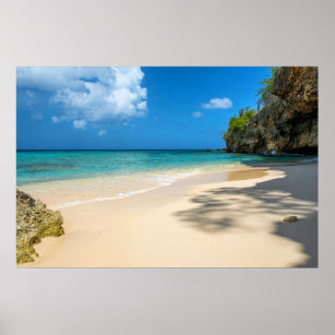 Tropical Tahiti Sandy Island Beach Poster